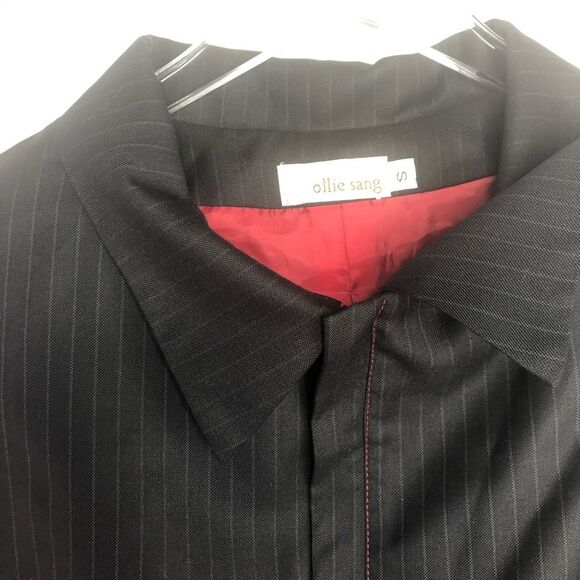 Ollie Sang Blazer Black Pinstripe with Back Design - Picture 7 of 8